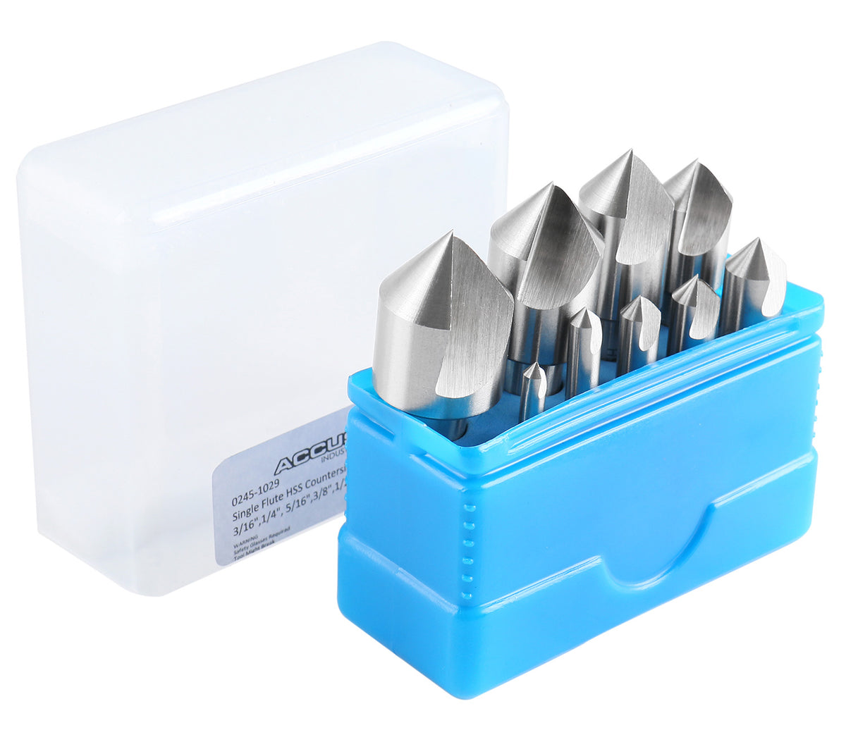 9 Pc Single Flute H.S.S. Countersink Set, 82 Degrees, Ground, 0245-1029