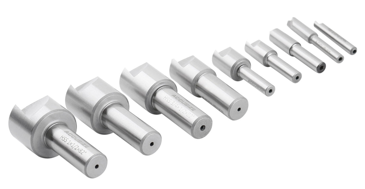 9 Pc Single Flute H.S.S. Countersink Set, 82 Degrees, Ground, 0245-1029