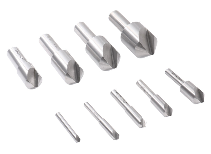9 Pc Single Flute H.S.S. Countersink Set, 90 Degrees, Ground, 0245-2027