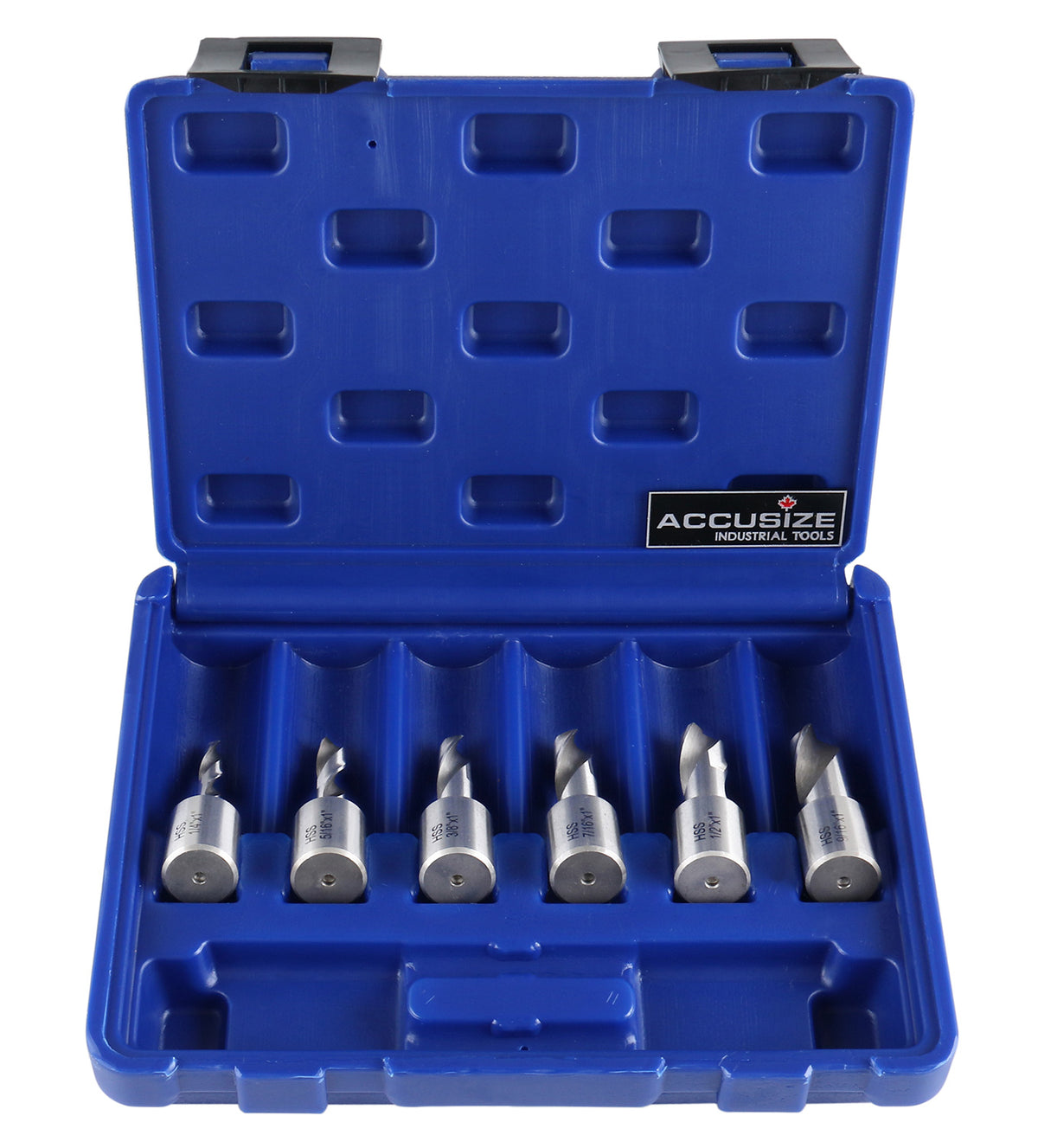6pcs/Set H.S.S. Fully Ground Drill Set with 3/4" Weldon Shank, 1inch Cutting Depth, 0519-2501