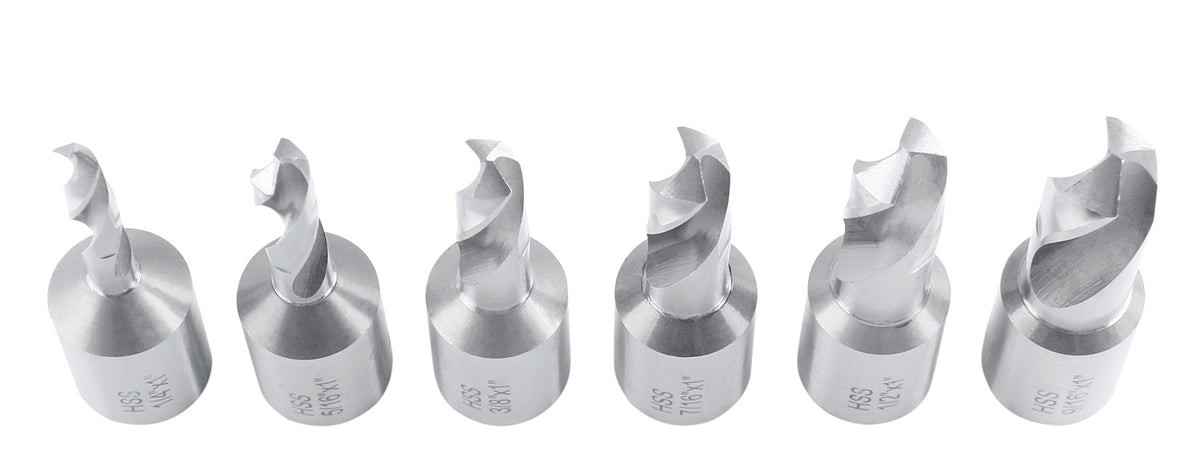 6pcs/Set H.S.S. Fully Ground Drill Set with 3/4" Weldon Shank, 1inch Cutting Depth, 0519-2501