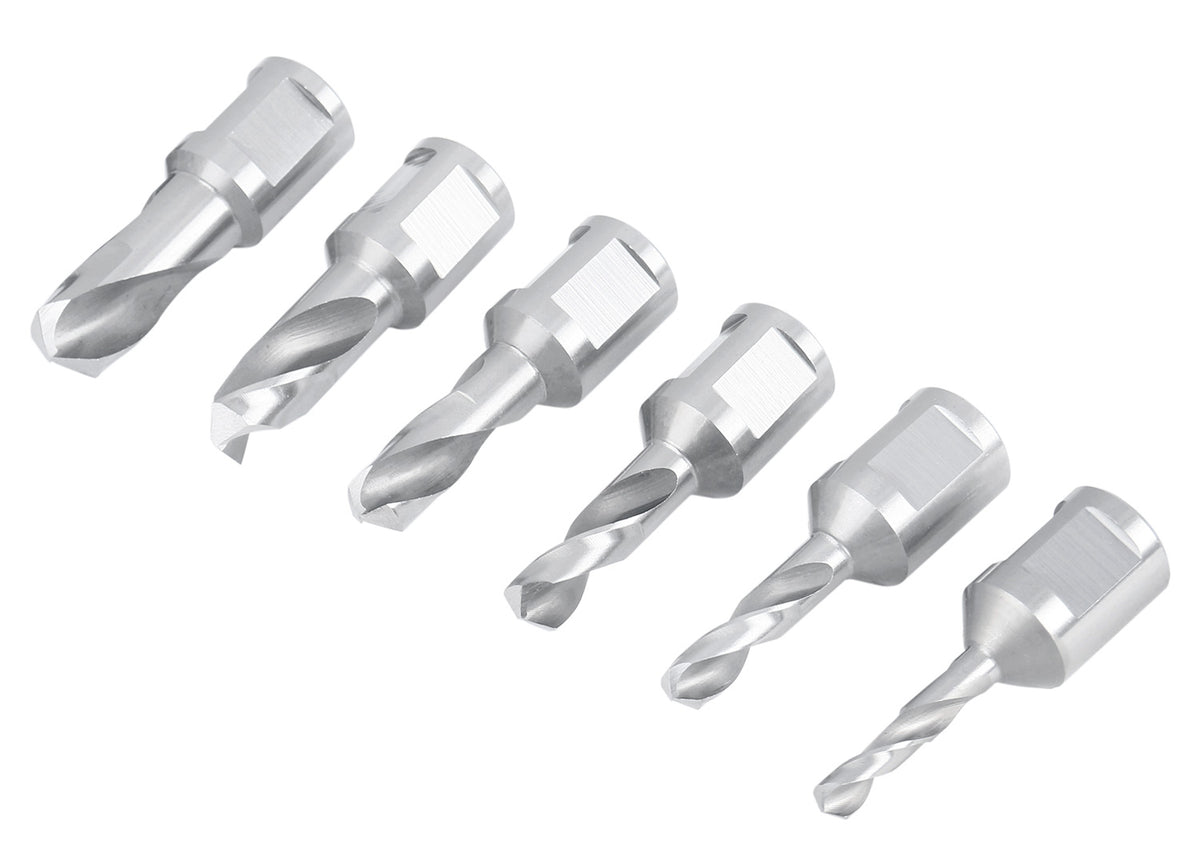 6pcs/Set H.S.S. Fully Ground Drill Set with 3/4" Weldon Shank, 1inch Cutting Depth, 0519-2501