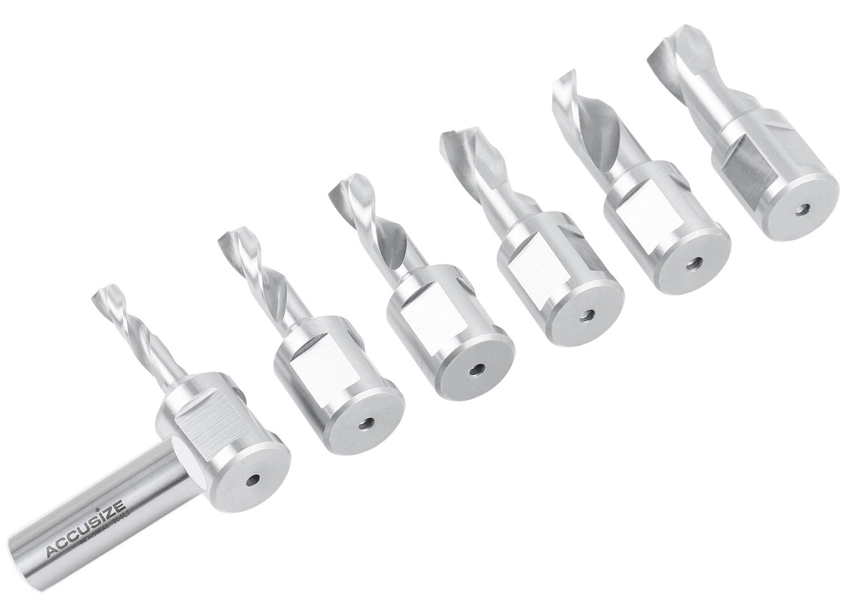 6pcs/Set H.S.S. Fully Ground Drill Set with 3/4" Weldon Shank, 1inch Cutting Depth, 0519-2501