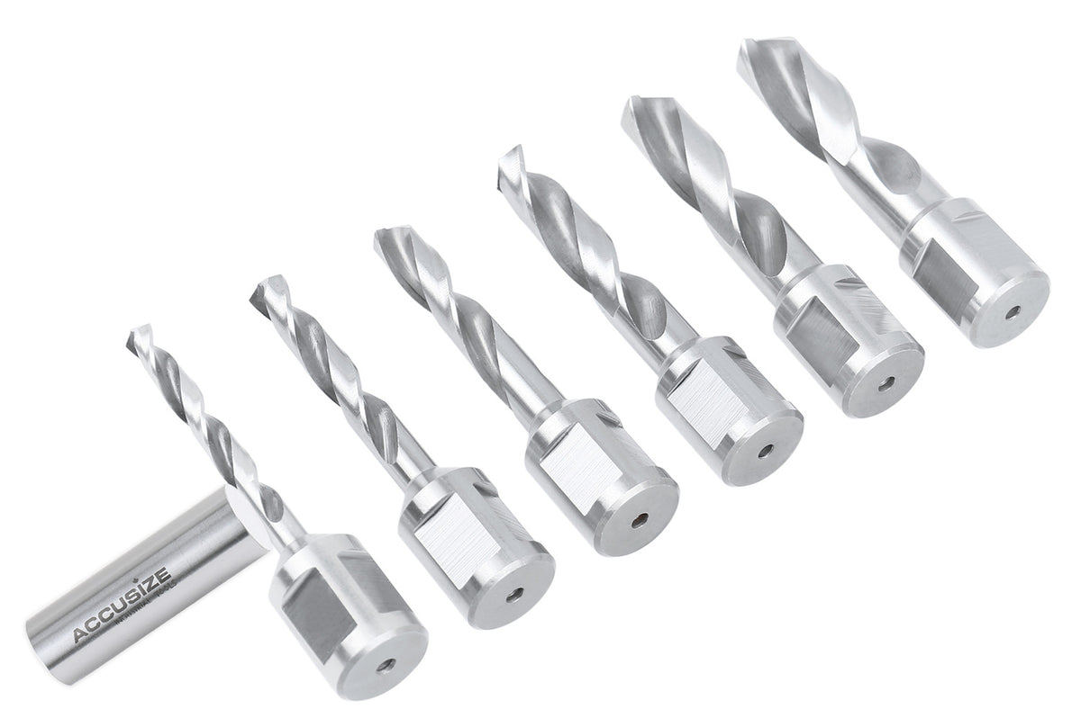 6pcs/Set H.S.S. Fully Ground Drill Sets with 3/4" Weldon Shank, 2inch Cutting Depth, 0519-5002