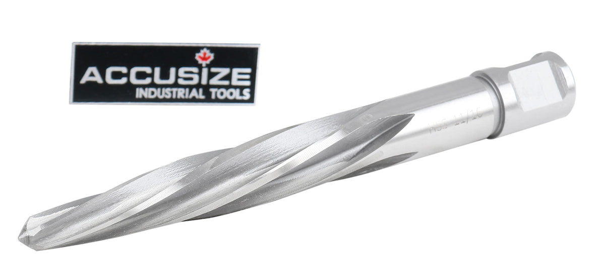 11/16'' H.S.S. Aligning Reamer with 3/4'' / 0.75'' Weldon Shank, Spiral Flute, 0521-1116