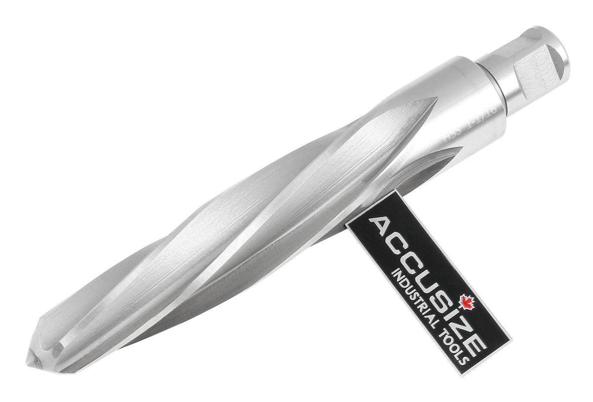 1-1/16'' H.S.S. Aligning Reamer with 3/4'' / 0.75'' Weldon Shank, Spiral Flute, 0521-1716
