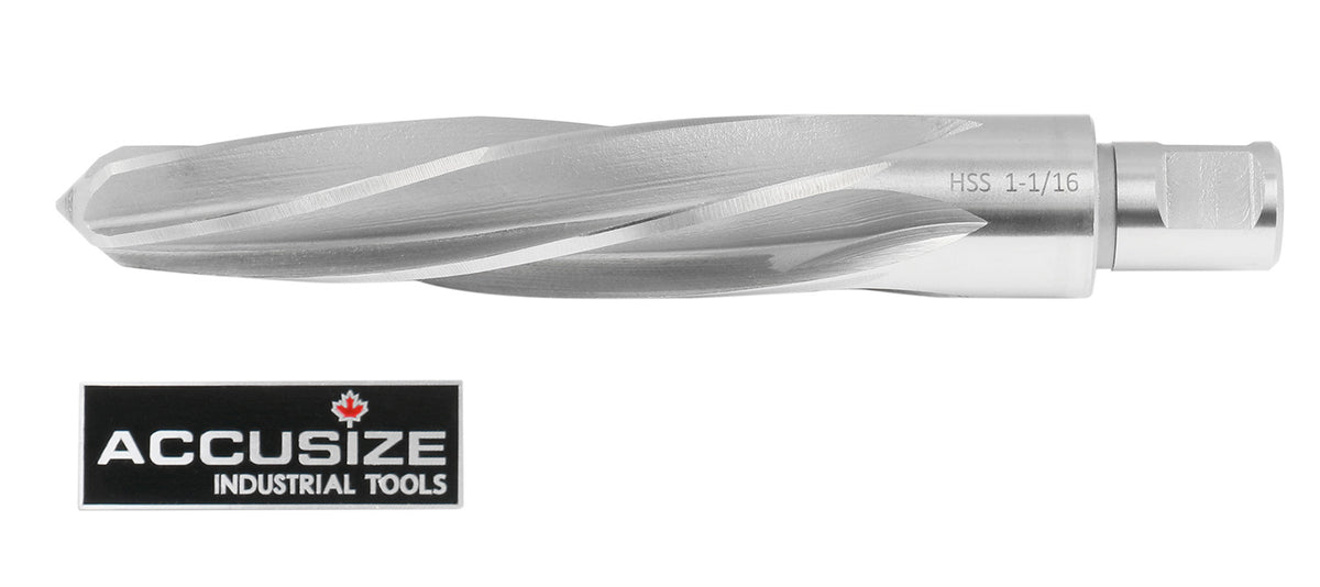 1-1/16'' H.S.S. Aligning Reamer with 3/4'' / 0.75'' Weldon Shank, Spiral Flute, 0521-1716