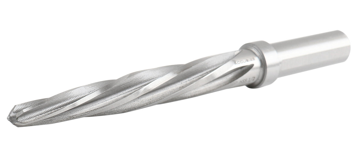 Alésoir d'alignement H.S.S., flûte spirale, tige droite de 3/8" ou 1/2" avec 3 égaux plat