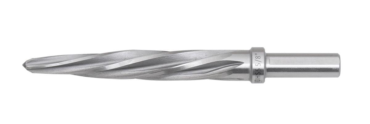 5 Pc H.S.S. Spiral Flute Super Premium Car Reamer Set, 3/8", 1/2", 9/16'', 5/8", 3/4" to Fit 3/8" or 1/2'' Shank Chuck, Aluminum Case