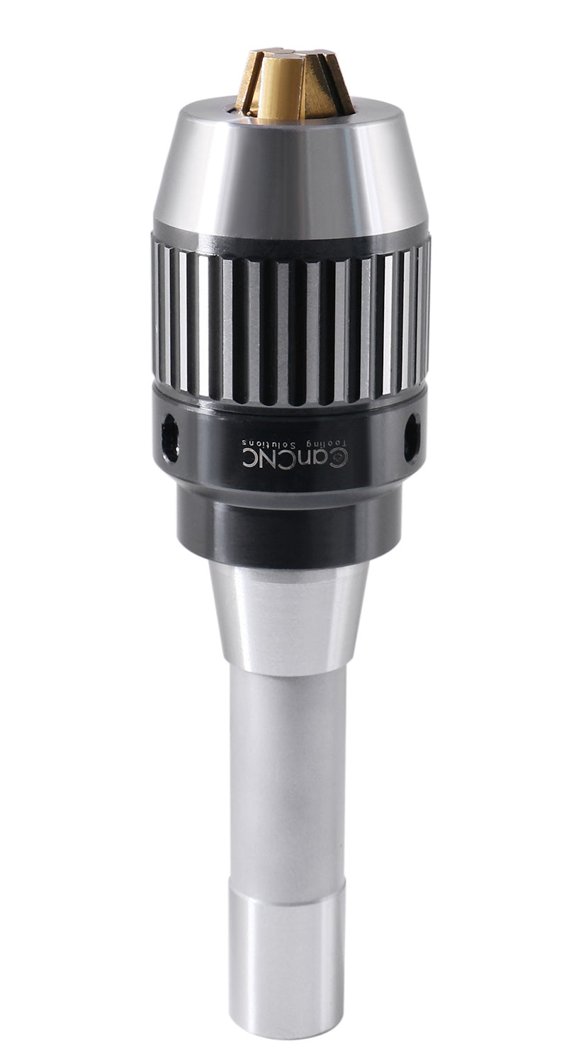 CanCNC Tooling Solutions 1/16-1/2" R8 Precision Keyless Drill Chuck, Heavy-Duty with Integrated Shank, Titanium Jaws, 0537-1208