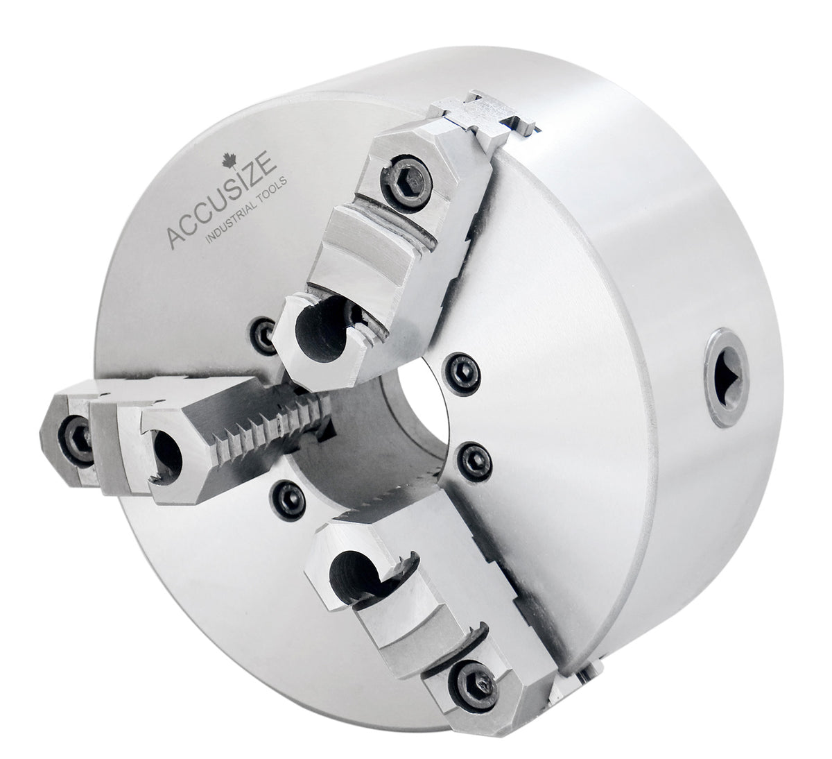 8''/200 mm 2-Piece Reversible Jaws 3-Jaw Chuck, D1-6, Direct Mount, 2.362'' Center Hole, 0559-0104