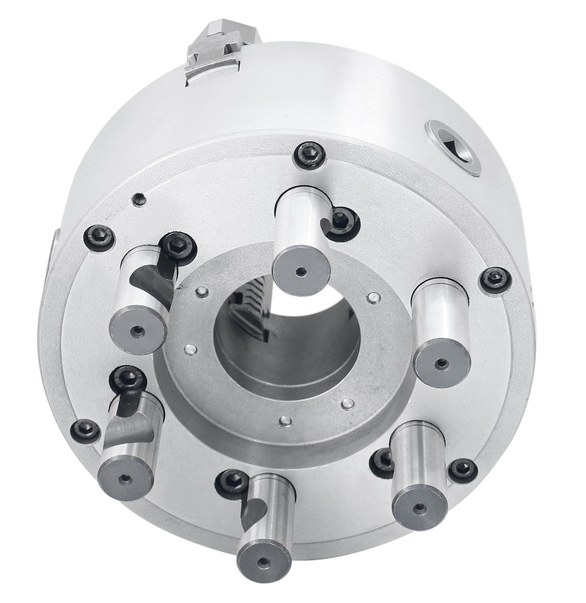 8''/200 mm 2-Piece Reversible Jaws 3-Jaw Chuck, D1-6, Direct Mount, 2.362'' Center Hole, 0559-0104