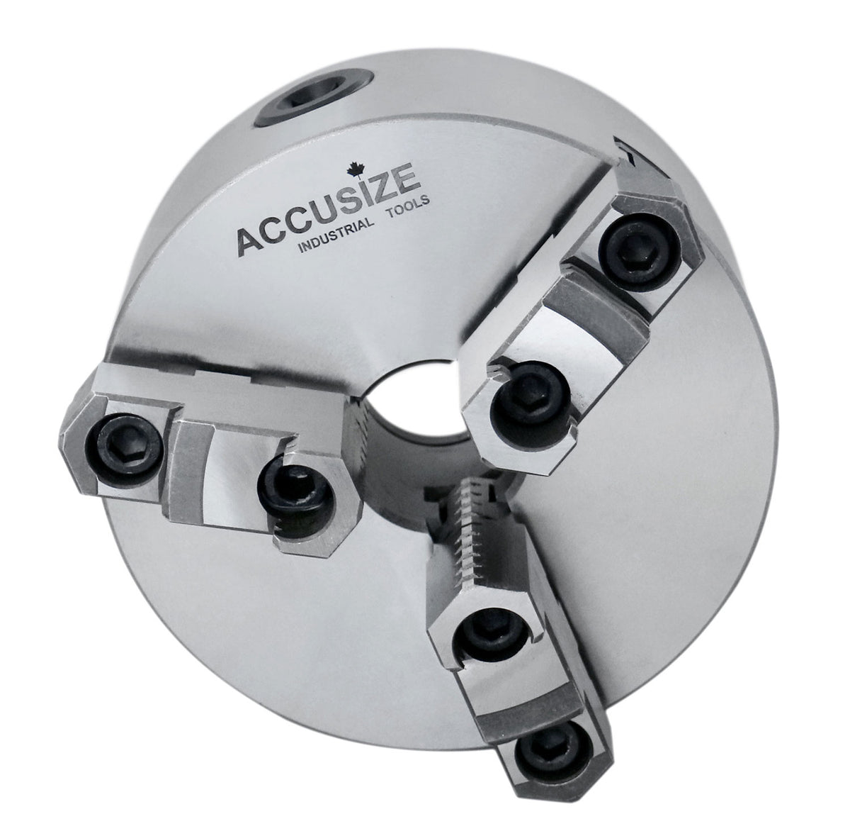 6''/160 mm 3-Jaw Chuck, Plain Back, 2 Piece Reversible Jaws, 1.575'' Center Hole, 0559-0114