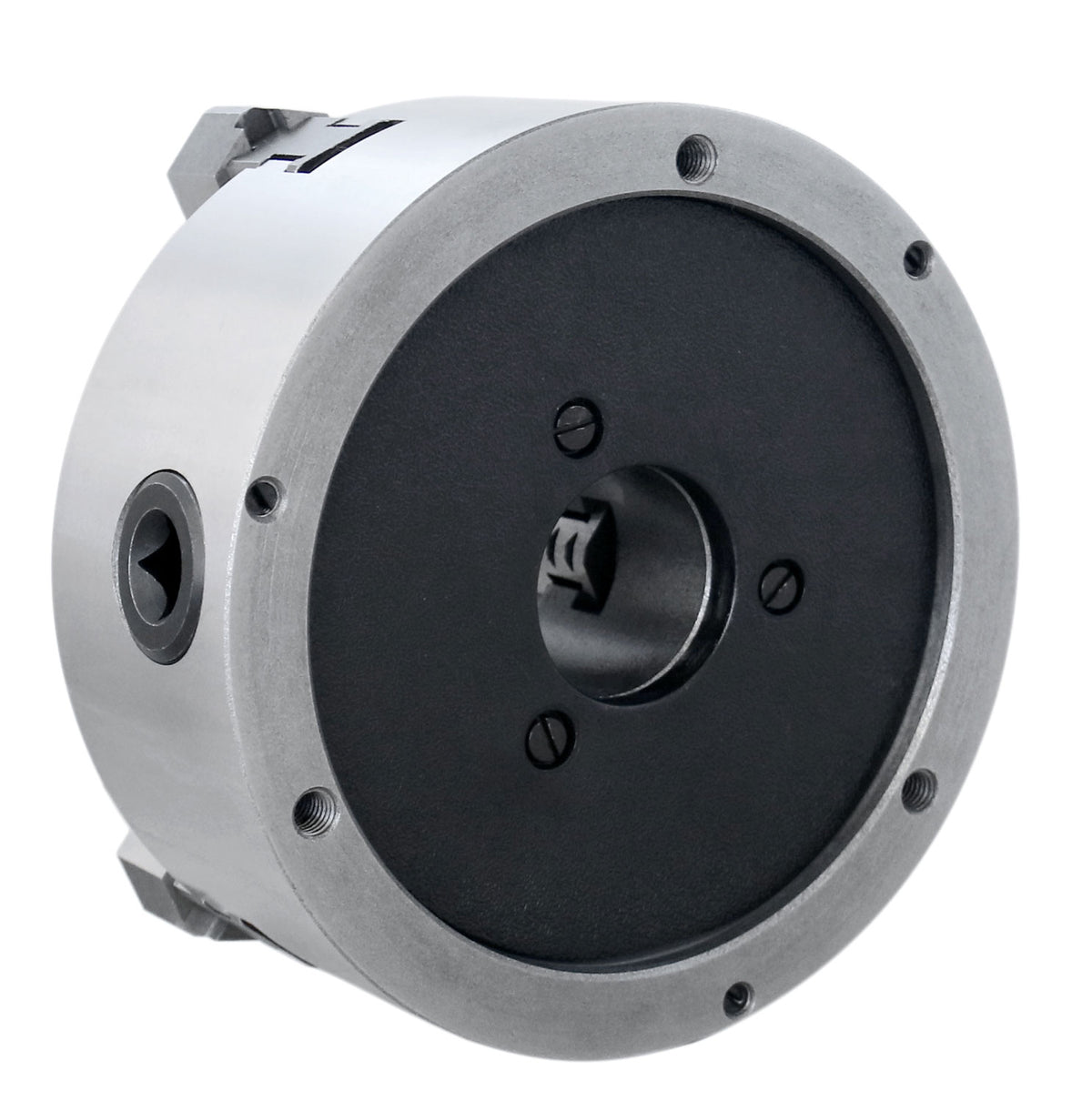 6''/160 mm 3-Jaw Chuck, Plain Back, 2 Piece Reversible Jaws, 1.575'' Center Hole, 0559-0114