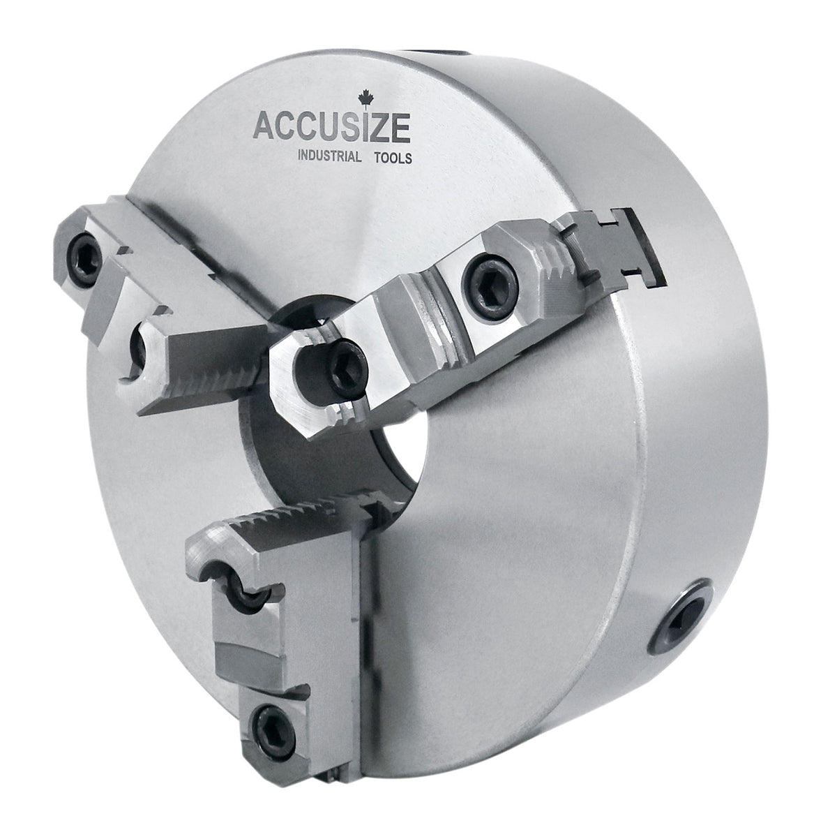 10''/250 mm 3-Jaw Chuck, Plain Back, 2 Piece Reversible Jaws, 3.150'' Center Hole, 0559-0116