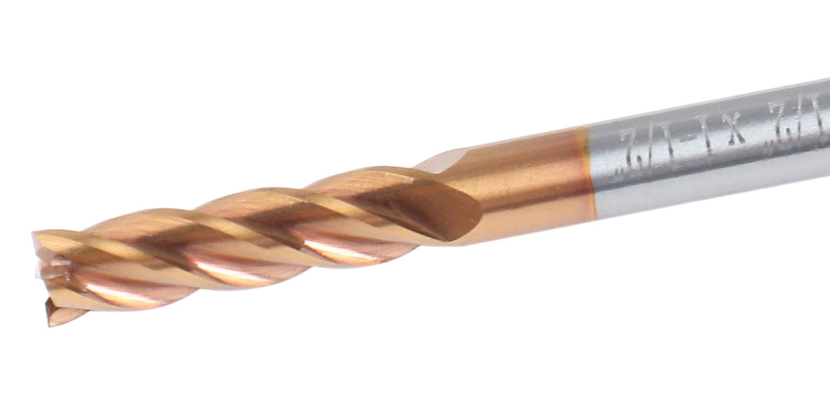 1/8'' 4 Flute, 1/8 by 1/8 by 1/2 by 1-1/2'' Tialn Coating Micrograin Solid Carbide End Mill, 1006-0018