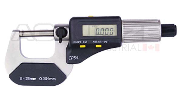 Micromètres numériques électroniques à 2 touches, IP54, type à coudre à cliquet