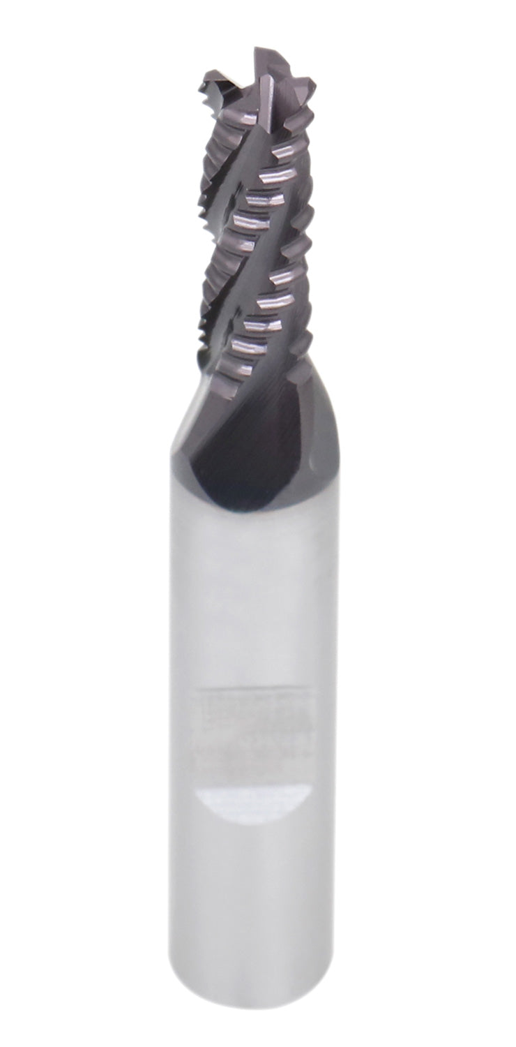 Standard Tooth M42 8% Cobalt Tialn Roughing End Mill, 1/4'' by 3/8'' by 3/4'' Flt Length, 1102-0014