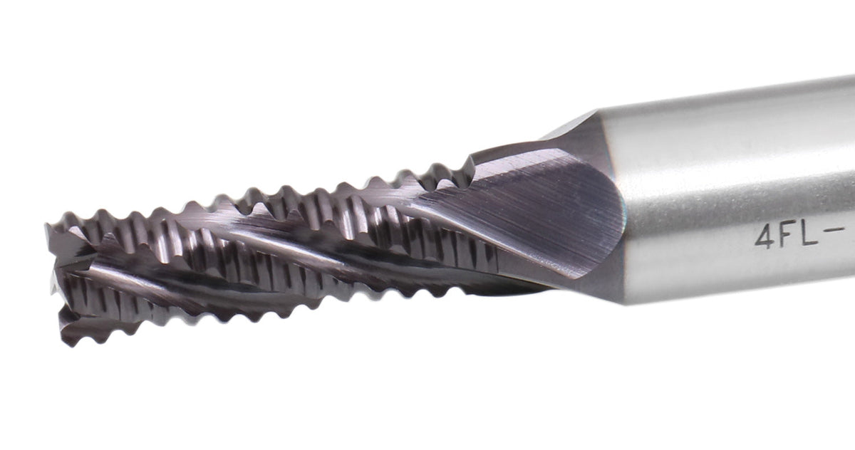 Standard Tooth M42 8% Cobalt Tialn Roughing End Mill, 1/4'' by 3/8'' by 3/4'' Flt Length, 1102-0014