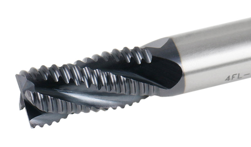 Standard Tooth M42 8% Cobalt Tialn Roughing End Mill, 3/8'' by 3/8'' by 3/4'' Flt Length, 1102-0038
