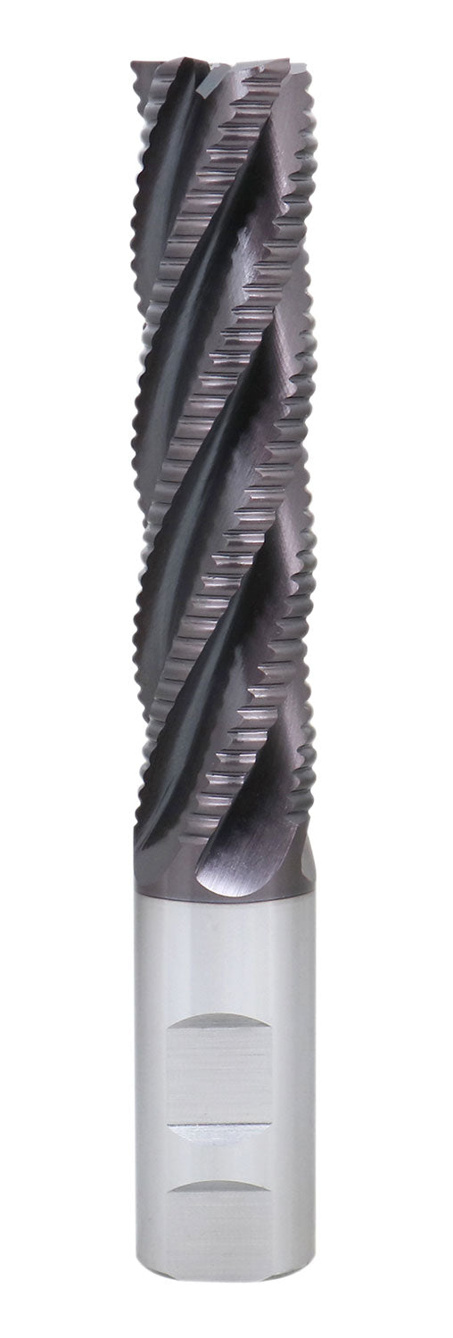 Standard Tooth M42 8% Cobalt Tialn Roughing End Mill, 1'' by 1'' by 4'' Flt Length, 1102-0114
