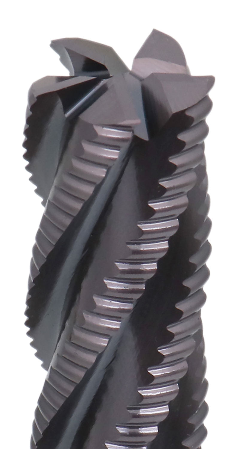 Standard Tooth M42 8% Cobalt Tialn Roughing End Mill, 1'' by 1'' by 4'' Flt Length, 1102-0114