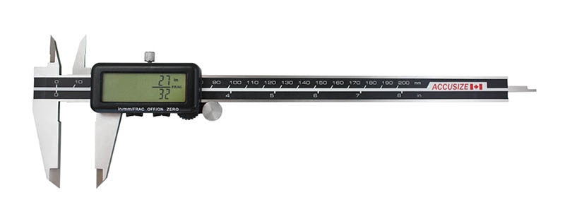 Full Screen LCD Electronic Digital Caliper, Metric/Inch/Fractional