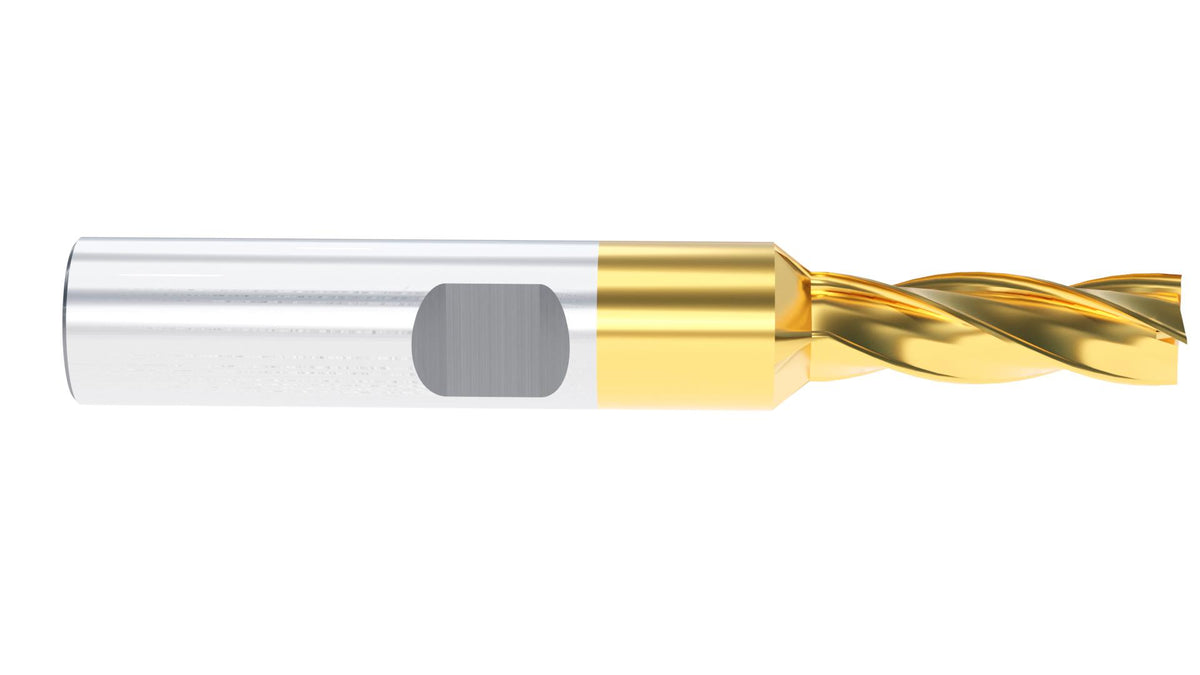 H.S.S. End Mills, TIN Coated, 4 Flute