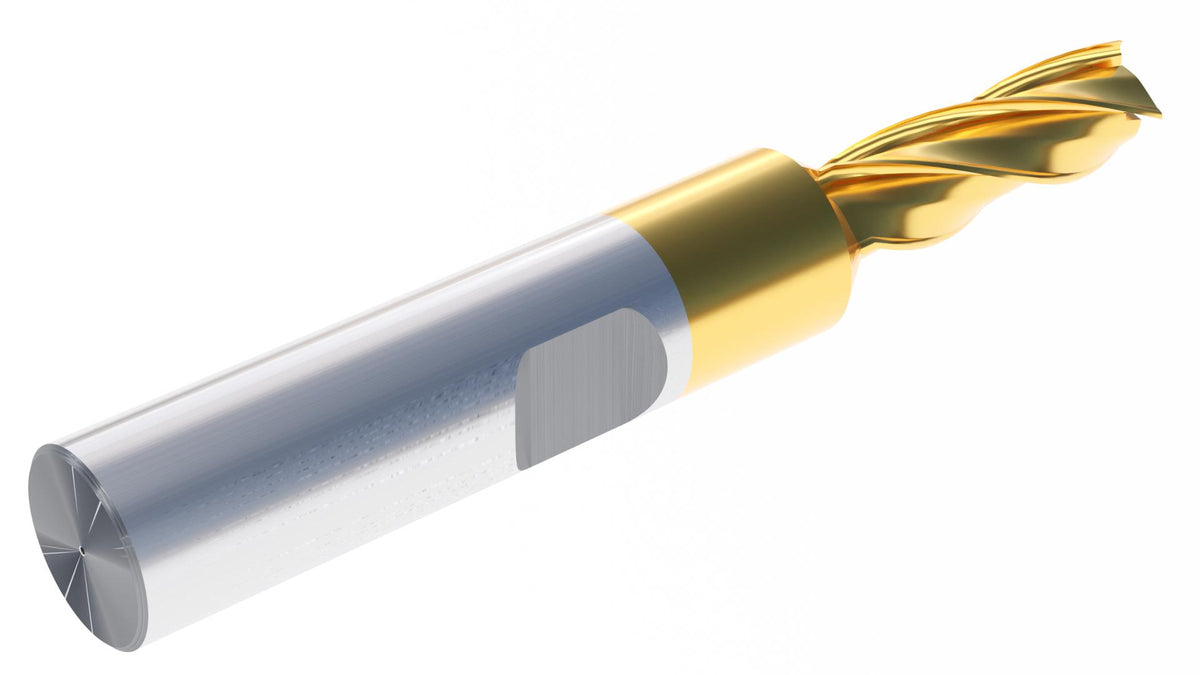 H.S.S. End Mills, TIN Coated, 4 Flute