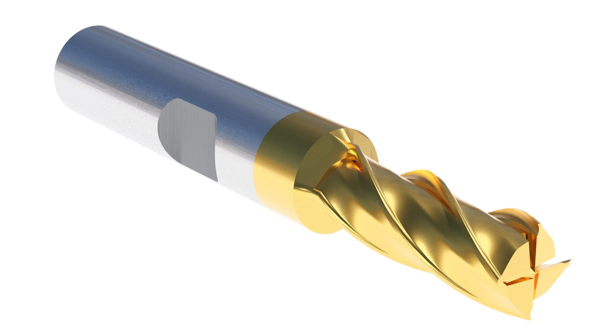H.S.S. End Mills, TIN Coated, 4 Flute