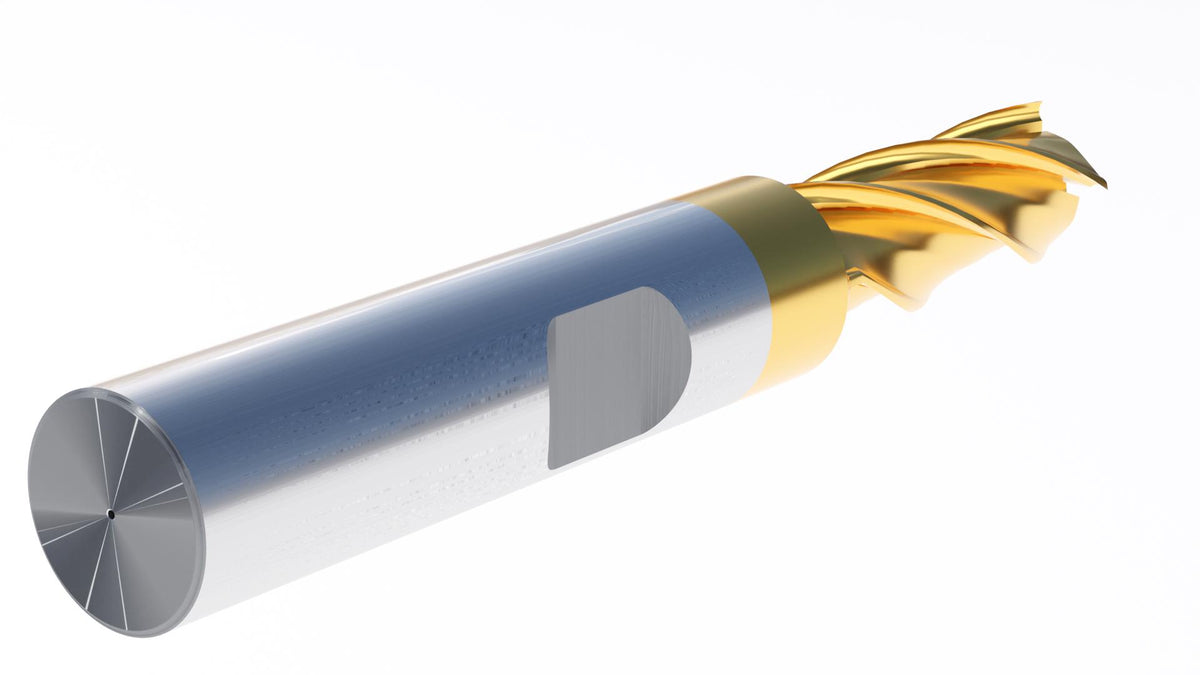 H.S.S. End Mills, TIN Coated, 4 Flute