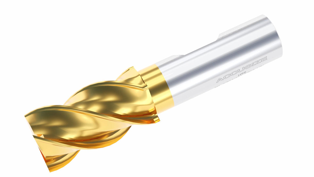 H.S.S. End Mills, TIN Coated, 4 Flute
