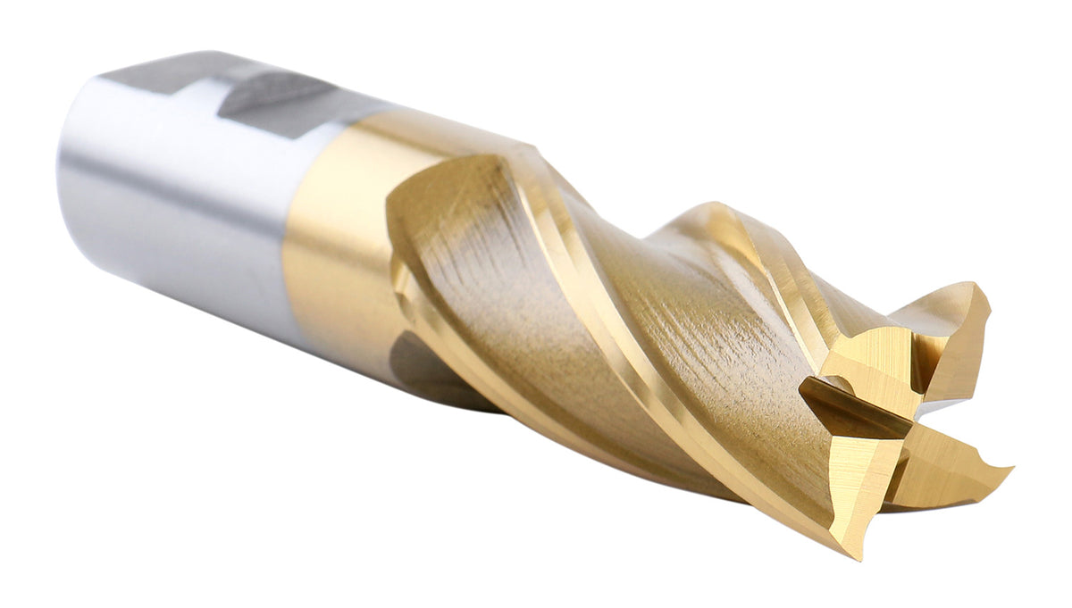 H.S.S. End Mills, TIN Coated, 4 Flute