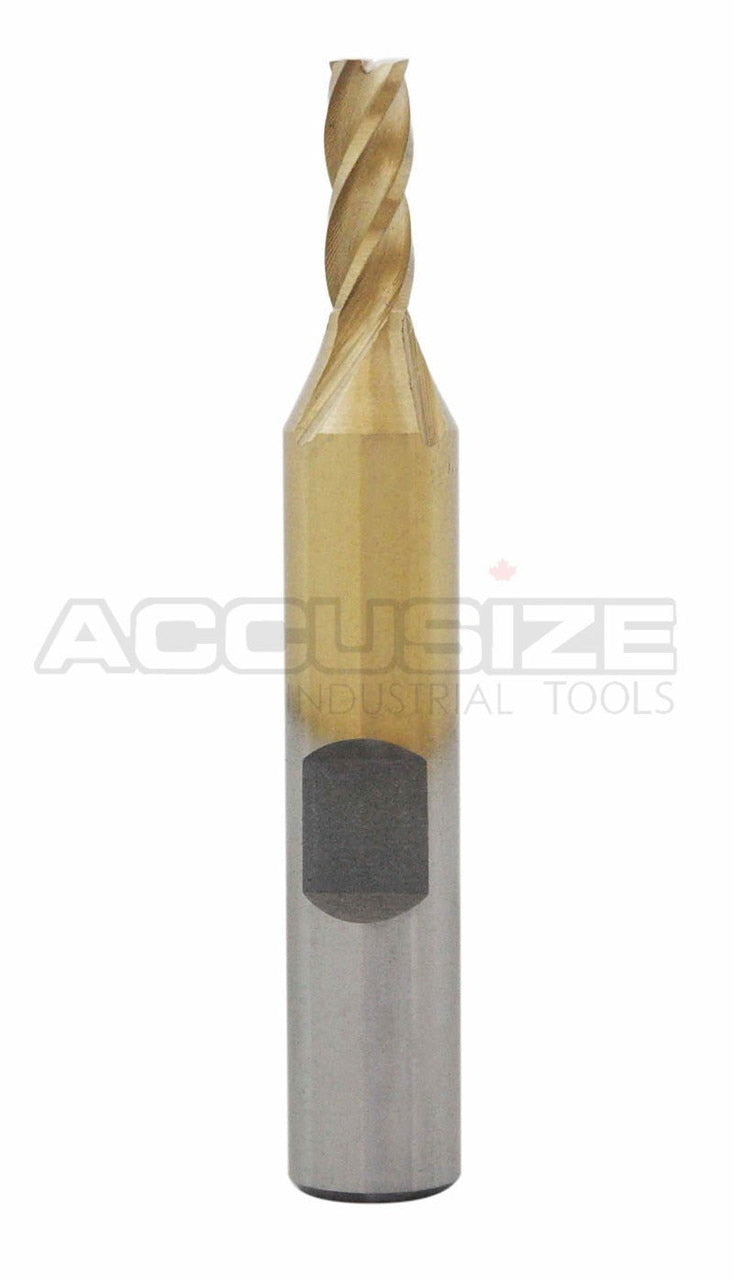 H.S.S. End Mills, TIN Coated, 4 Flute
