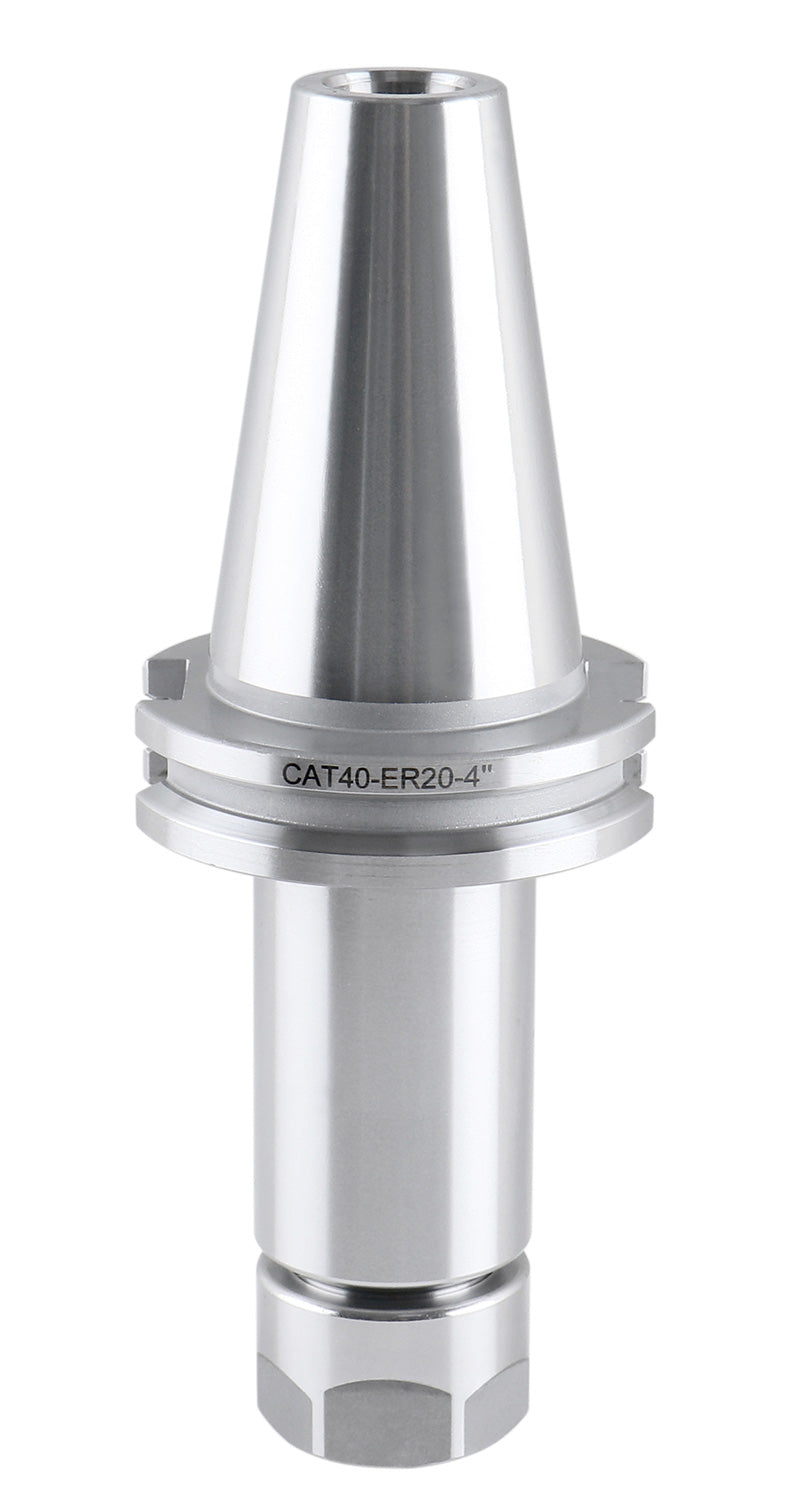 Cat40 V-Flange Collet Chuck for Er20 Collets, Draw Bar Thread 5/8-11'', 8000 RPM, with A Projection Length 4'', 1601-0030