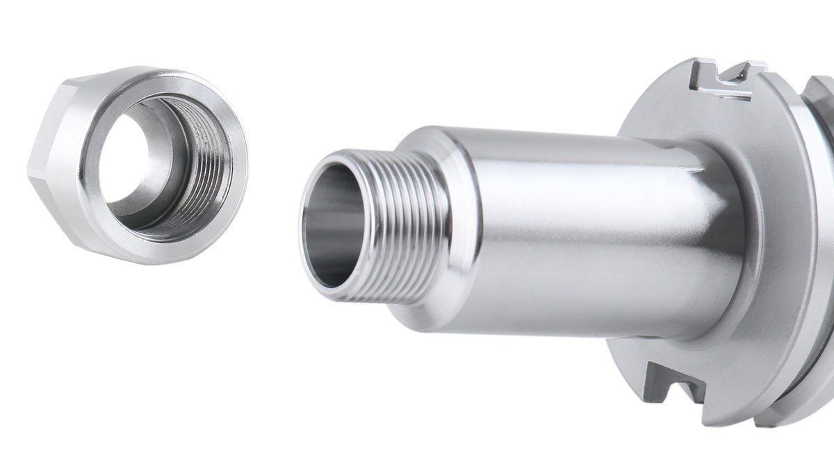 Cat40 V-Flange Collet Chuck for Er20 Collets, Draw Bar Thread 5/8-11'', 8000 RPM, with A Projection Length 4'', 1601-0030