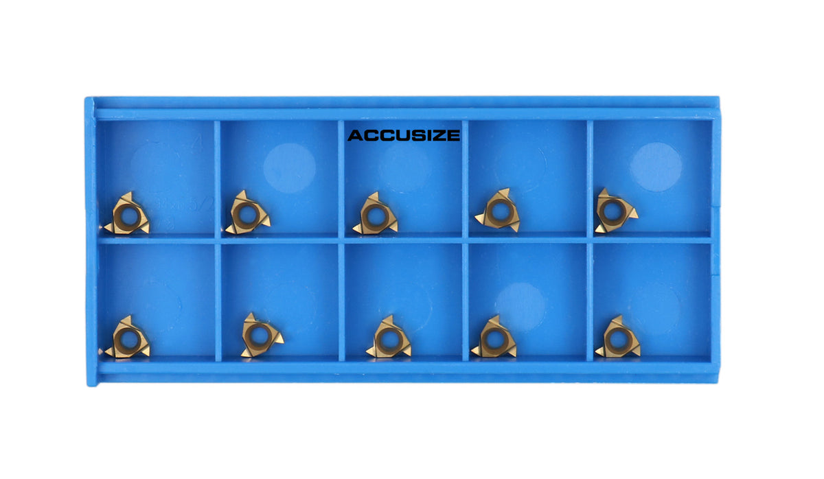 AG60, A60, Carbide Threading Inserts, TiN Coated, 10 Pcs/Box