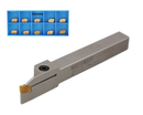 Porte-rainures et coupures indexables robustes avec embouts GTN extra 10 enrobés en carbure étN, 3/8", 1/2', 3/4", & 1", main droite