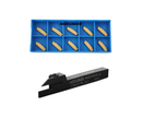 Porte-outils à découpage indexables avec inserts en carbure pour acier et aluminium