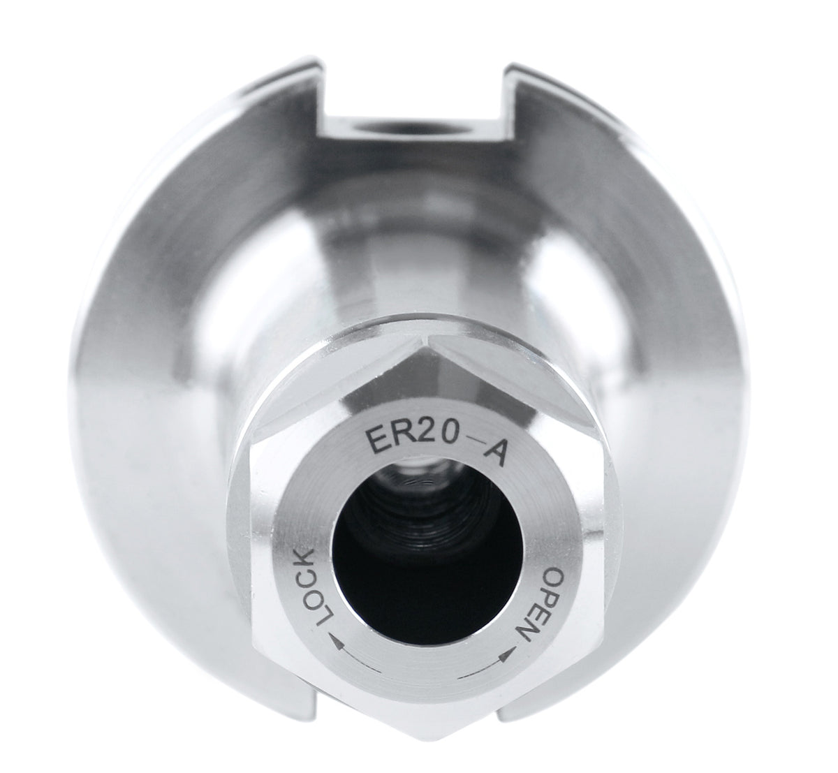 Cat40 to Er20 Premium V-Flange Er Collet Chuck, 4'' Project Length, 5/8''-11 Drawbar Thread, 2001-0030