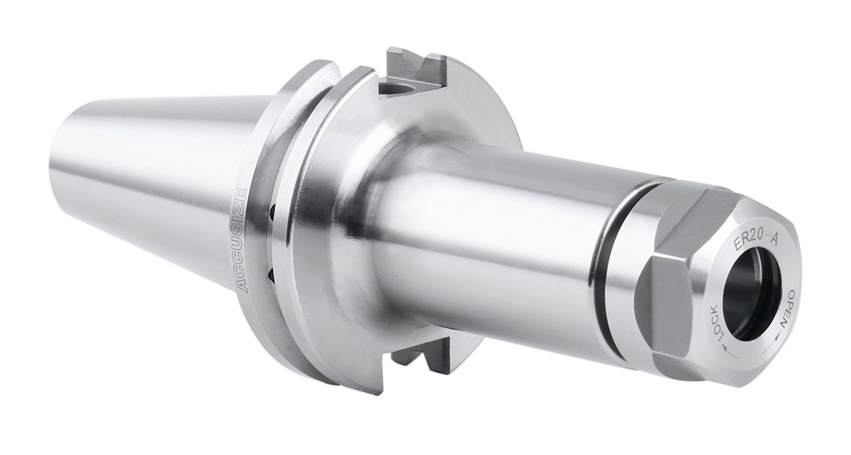 Cat40 to Er20 Premium V-Flange Er Collet Chuck, 4'' Project Length, 5/8''-11 Drawbar Thread, 2001-0030