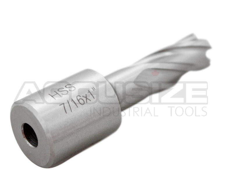 Fraises annulaires H.S.S. de 1" Profondeur de coupe, avec tige Weldon 3/4" ou 1-1/4 po, Ground CBN, ANSI STANDARD