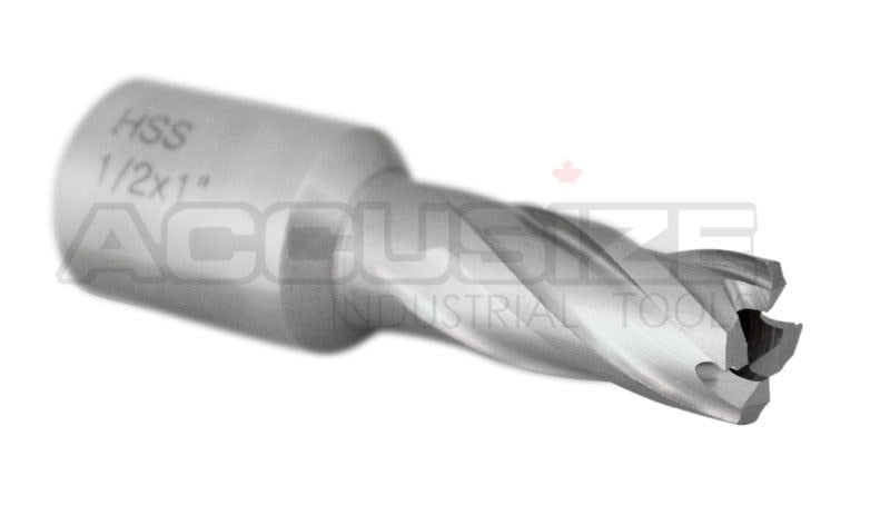 Fraises annulaires H.S.S. de 1" Profondeur de coupe, avec tige Weldon 3/4" ou 1-1/4 po, Ground CBN, ANSI STANDARD