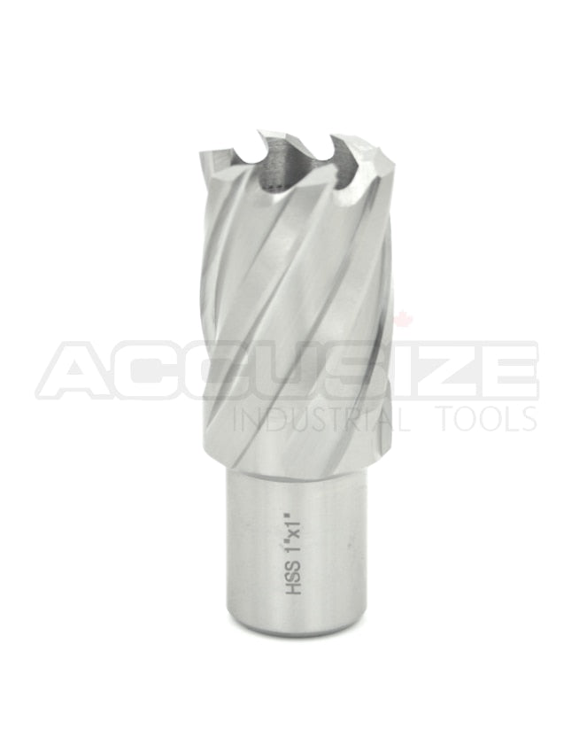 Fraises annulaires H.S.S. de 1" Profondeur de coupe, avec tige Weldon 3/4" ou 1-1/4 po, Ground CBN, ANSI STANDARD