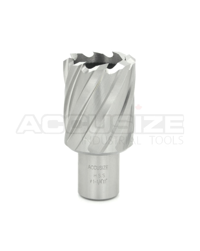 Fraises annulaires H.S.S. de 1" Profondeur de coupe, avec tige Weldon 3/4" ou 1-1/4 po, Ground CBN, ANSI STANDARD