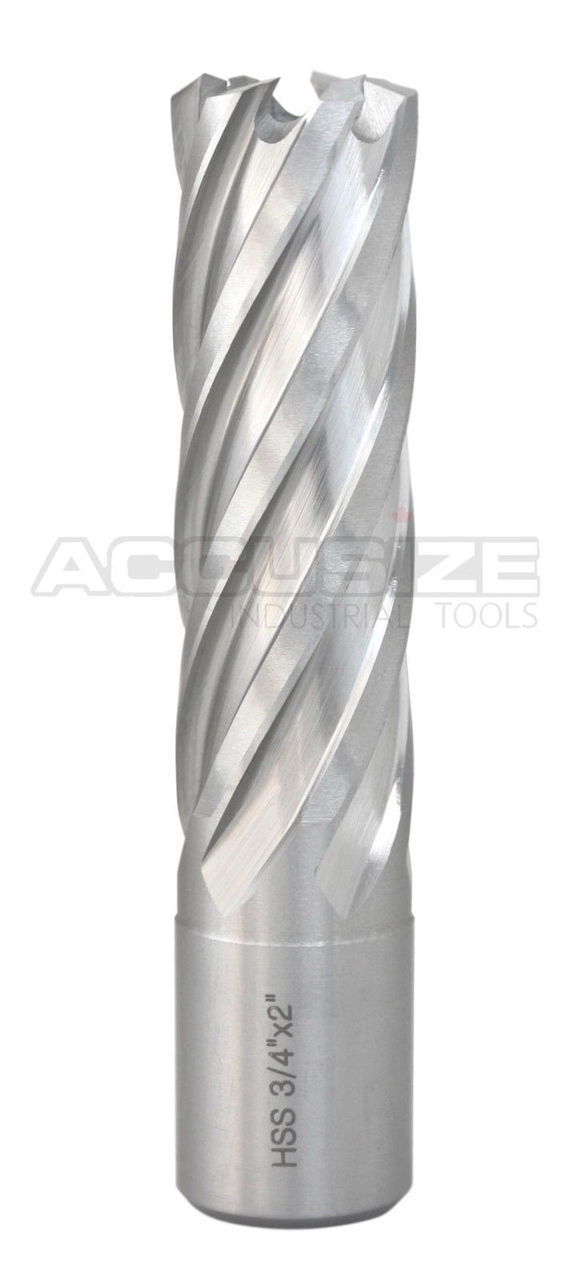Fraises annulaires H.S.S. de 2" Profondeur de coupe avec tige Weldon 3/4" ou 1-1/4 po, sol CBN, norme ANSI