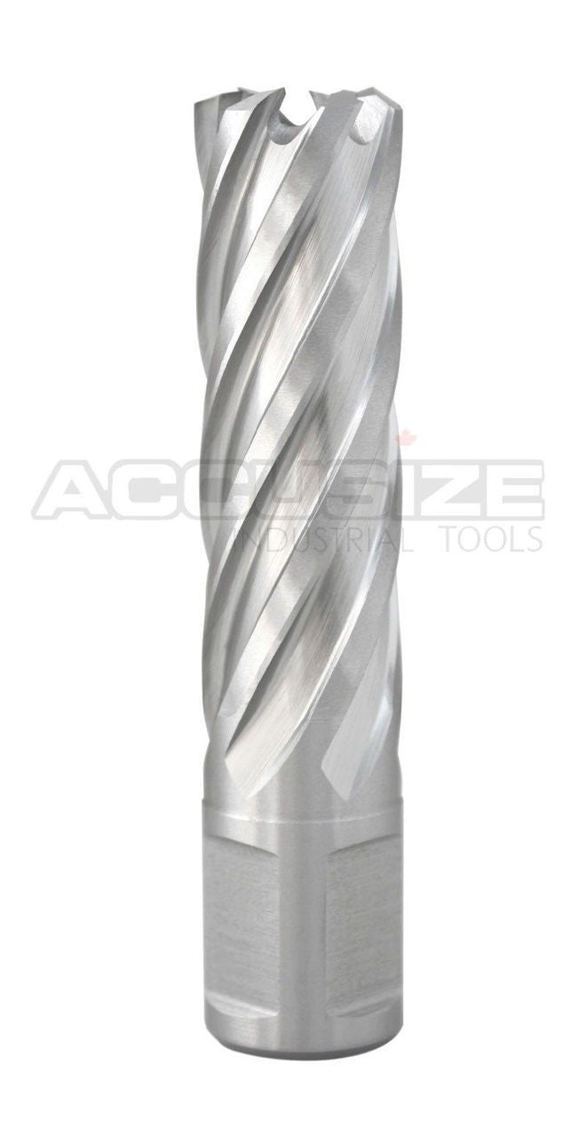 Fraises annulaires H.S.S. de 2" Profondeur de coupe avec tige Weldon 3/4" ou 1-1/4 po, sol CBN, norme ANSI