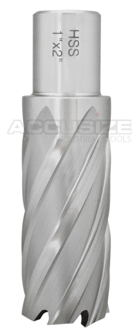 Fraises annulaires H.S.S. de 2" Profondeur de coupe avec tige Weldon 3/4" ou 1-1/4 po, sol CBN, norme ANSI