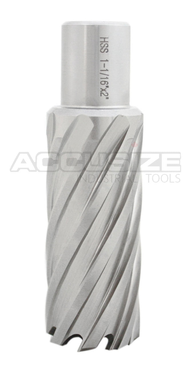 Fraises annulaires H.S.S. de 2" Profondeur de coupe avec tige Weldon 3/4" ou 1-1/4 po, sol CBN, norme ANSI
