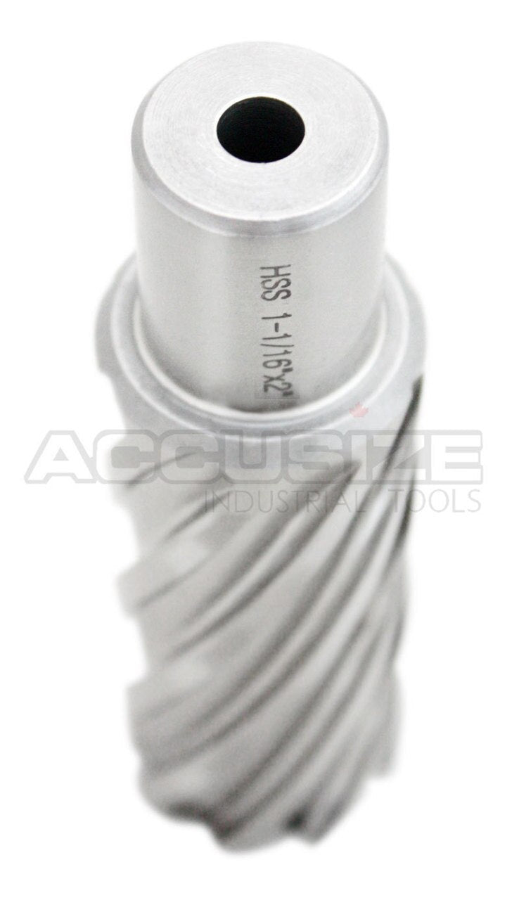 Fraises annulaires H.S.S. de 2" Profondeur de coupe avec tige Weldon 3/4" ou 1-1/4 po, sol CBN, norme ANSI